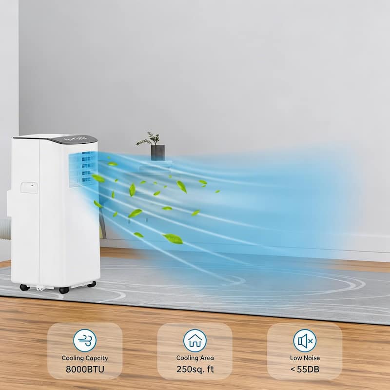 3-in-1 Air Conditioners, with Cooling, Fan, and Dehumidifier, 8000 BTU