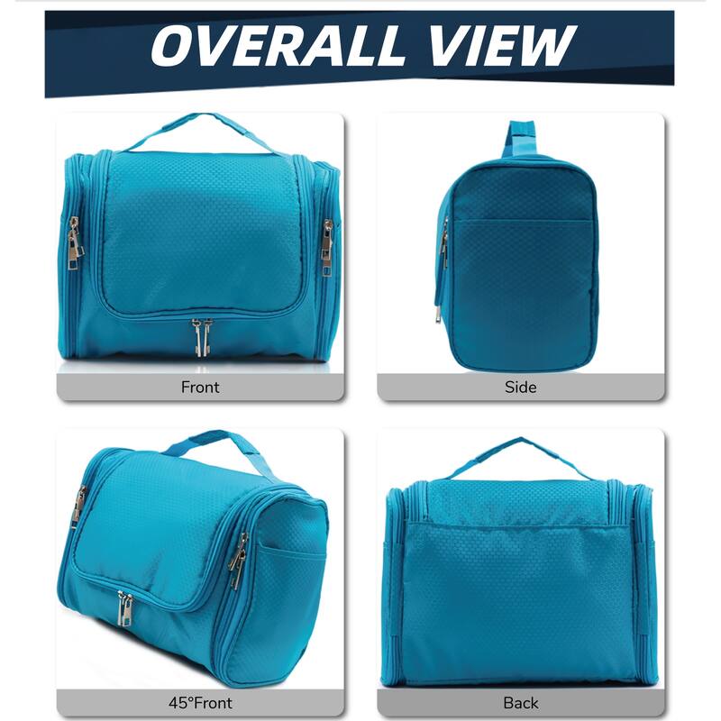 Large Hanging Toiletry Bag for Travel & Daily Use, Water-Resistant Dopp Kit for Makeup, Shaving, Toiletries