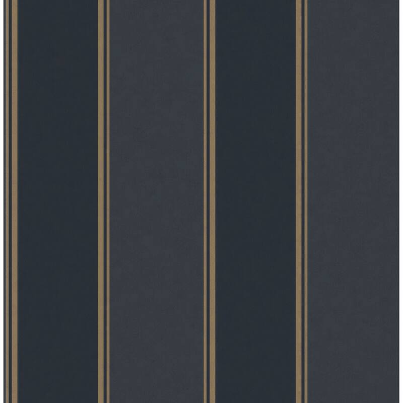 Brewster Rydia Blue Stripe Wallpaper