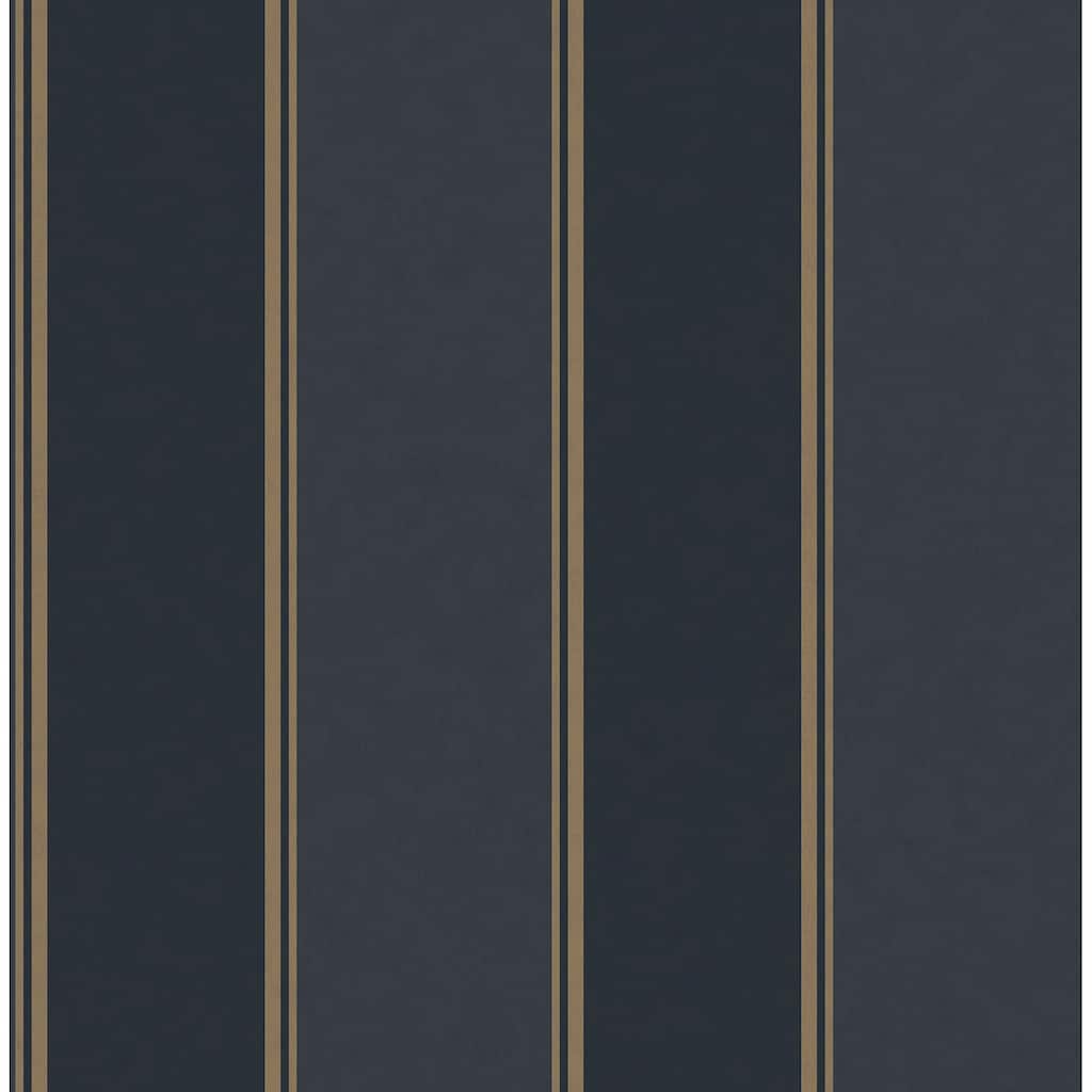 Brewster Rydia Blue Stripe Wallpaper