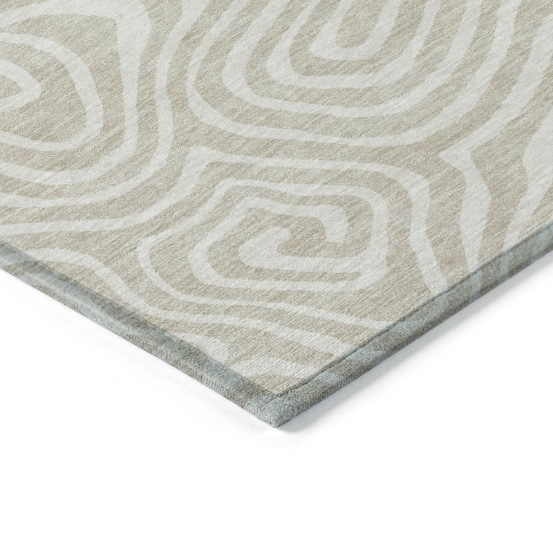 Machine Washable Indoor/ Outdoor Abstract Modern Chantille Rug
