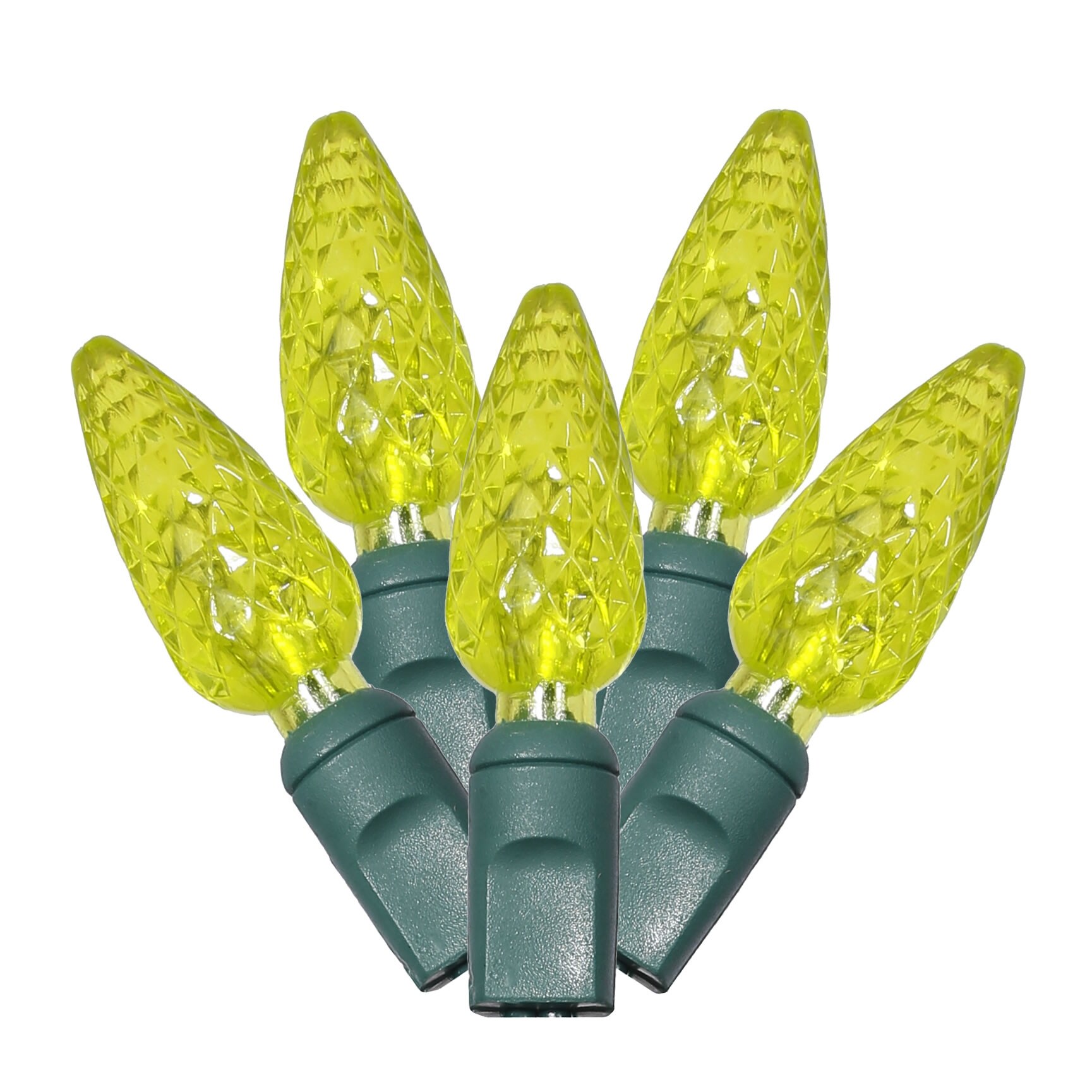 Vickerman 100 MultiColored C6 LED Single Mold Light on Green Wire, 34