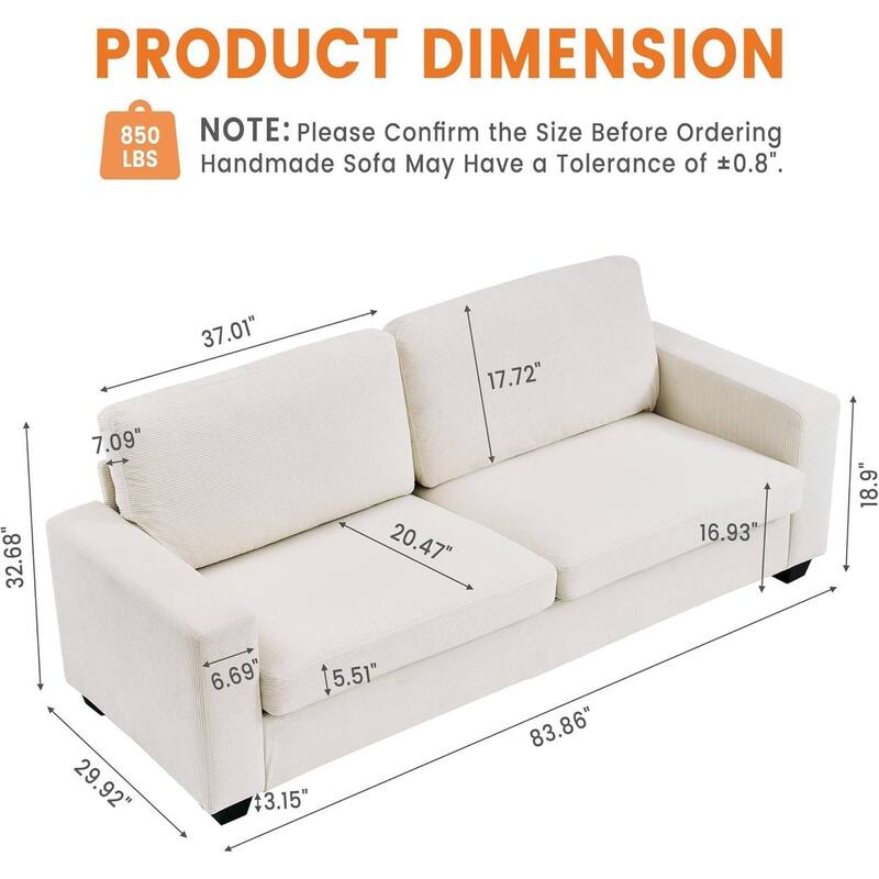 2 Seater Loveseat Sofa Couch for Living Room Small Spaces