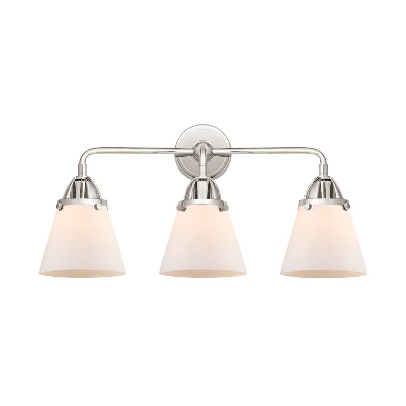 Innovations Lighting 288-3W-10-24 Cone Vanity Cone 3 Light 24" Wide - Polished Chrome / Matte White