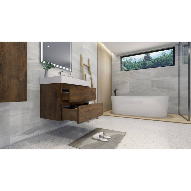 Baillie 30'' Wall-Mounted Vanity with Reinforced Acrylic Sink
