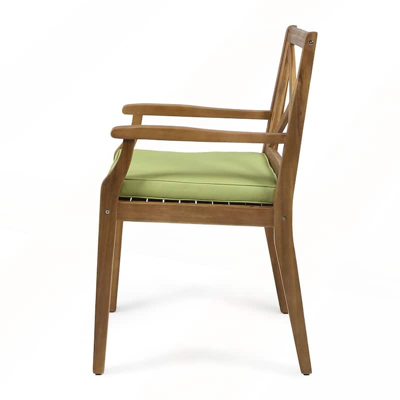 2pcs Dining Chair with with 2 Cushions for Backyard and Garden