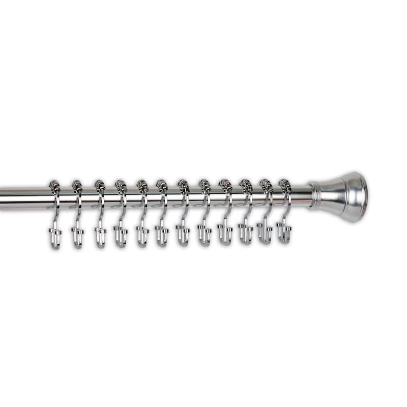 Utopia Alley Deco Flat Double Roller Shower Curtain Hooks, Chrome - Polished Chrome
