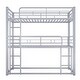 preview thumbnail 13 of 14, Metal Triple Bunk Beds, 3 Twin Bunk Beds for Kids Teens Boys Grils,Metal Heavy Duty Bunk Bed with Guardrail and Ladder