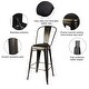 preview thumbnail 8 of 24, High Back Metal Barstool with Black/Brown Leather Cushion-Set of 2