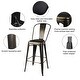 preview thumbnail 14 of 25, High Back Metal Barstool with Black/Brown Leather Cushion-Set of 4