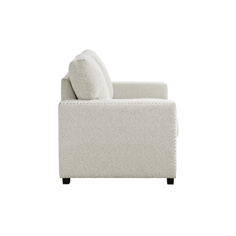 Vivie Beige Chenille Fabric Living Room Set
