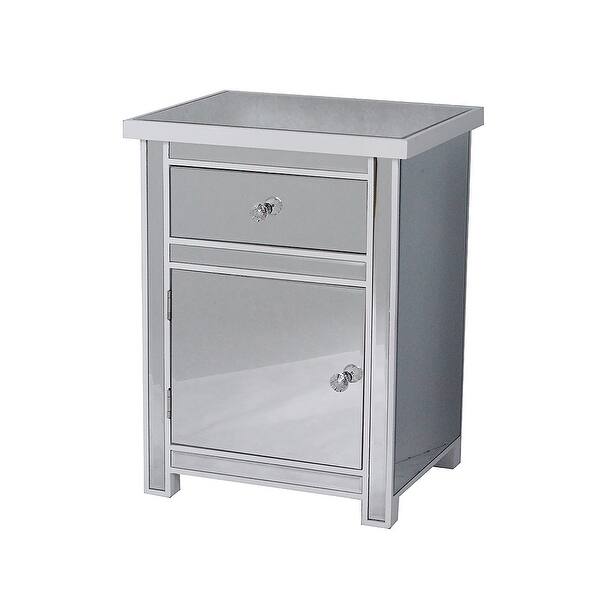 Shop 1 Drawer 1 Door Mirrored Accent Cabinet Mdf Wood Mirrored