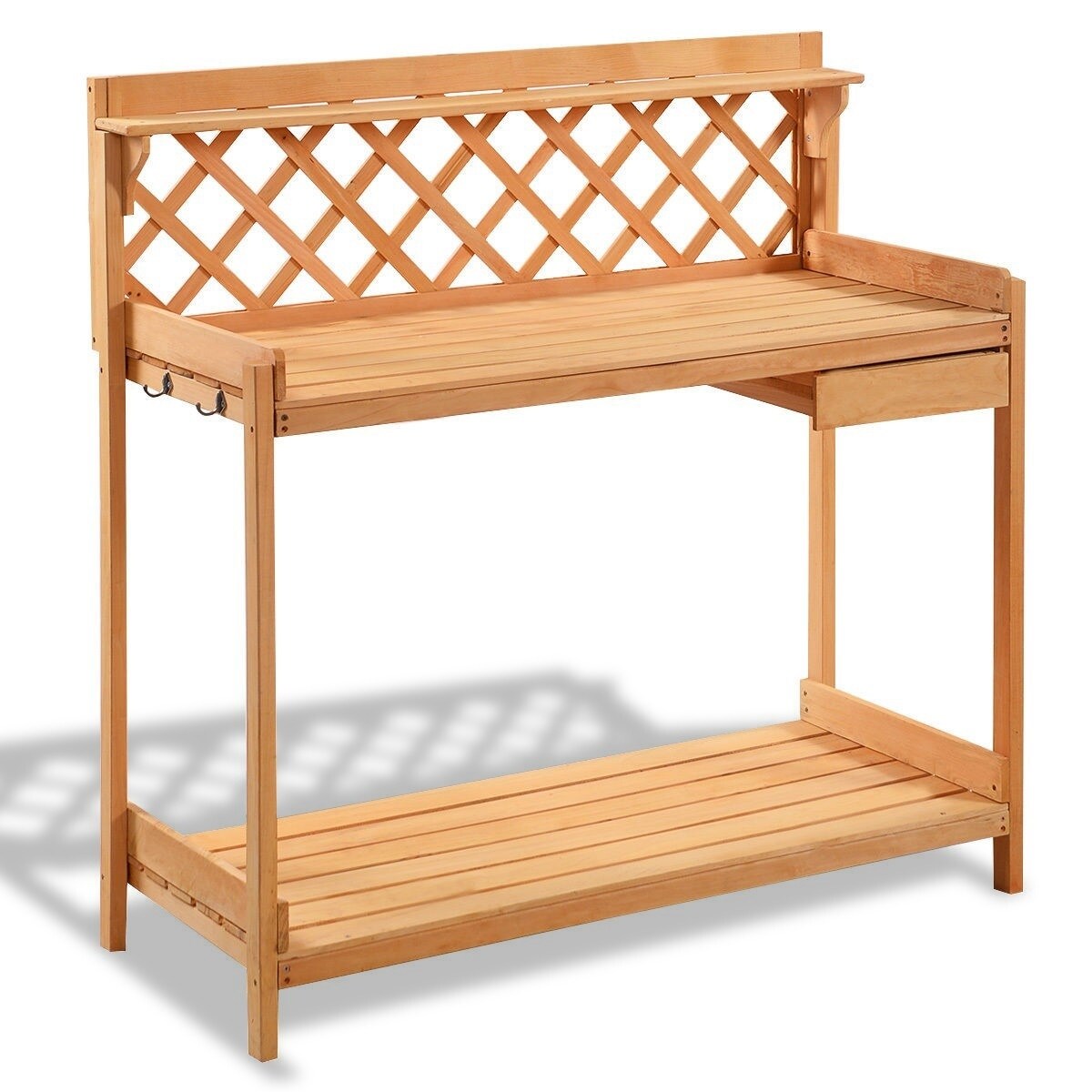 Shop Outdoor Home Garden Wooden Potting Bench With Storage Drawer
