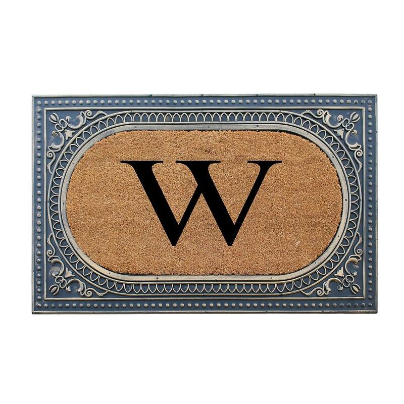 A1HC First Impression Carson Rubber and Coir 24" X 39", Heavy Duty, Easy to Clean Outdoor Monogrammed Doormat