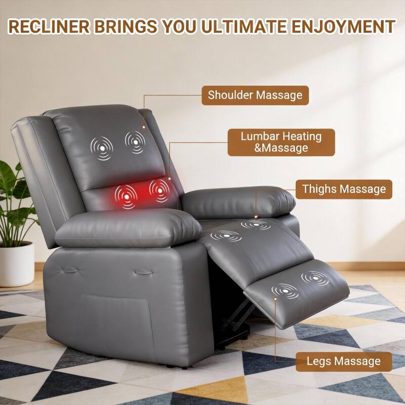 Power Lift Recliner, with Massage & Heat