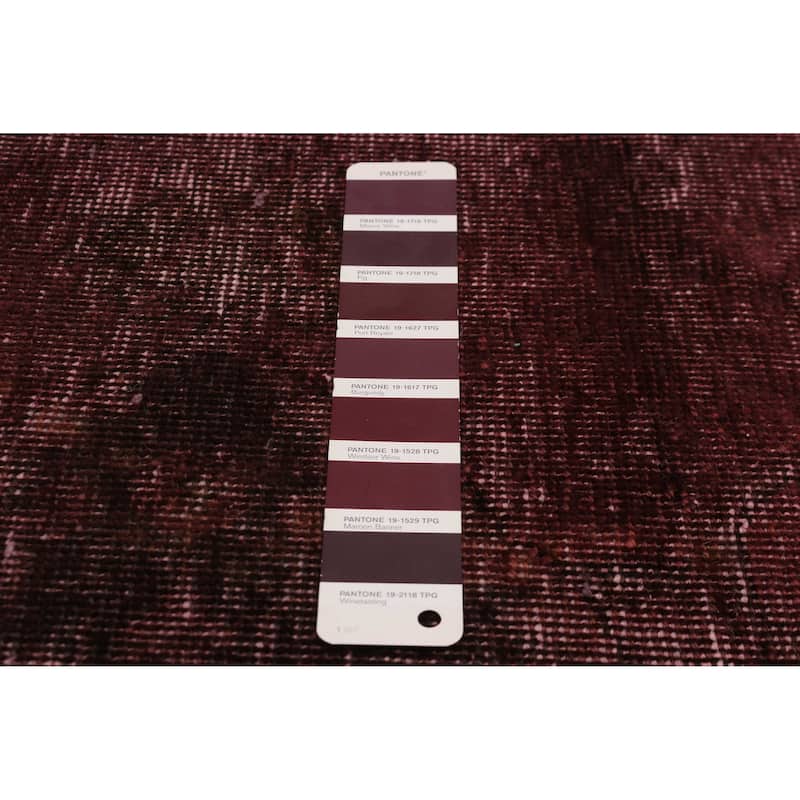 ECARPETGALLERY Hand-knotted Color Transition Dark Burgundy Wool Rug - 9'2 x 12'2