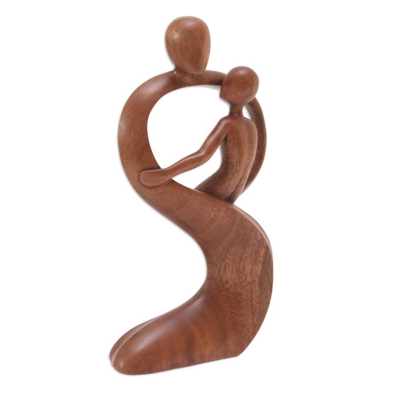Novica Handmade Fathers Protection Wood Statuette