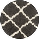 preview thumbnail 97 of 162, SAFAVIEH Dallas Shag Giusy Trellis 1.5-inch Thick Rug 6' Round - Dark Grey/Ivory - Round