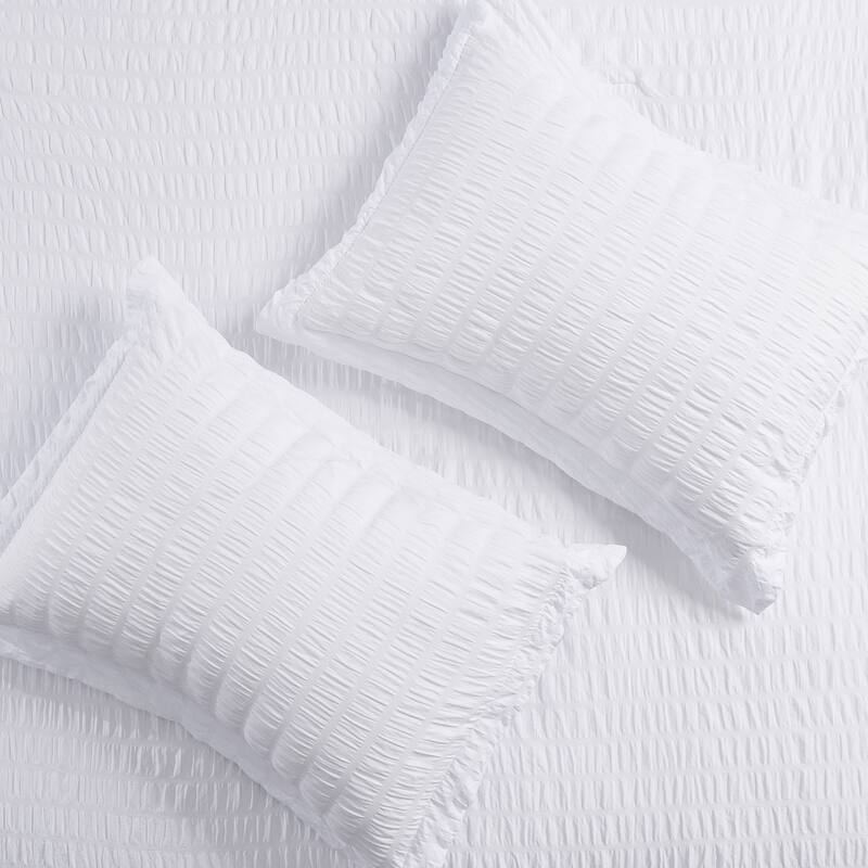 7-piece Seersucker Bedding Set, Comfortable and Durable Bed in a Bag