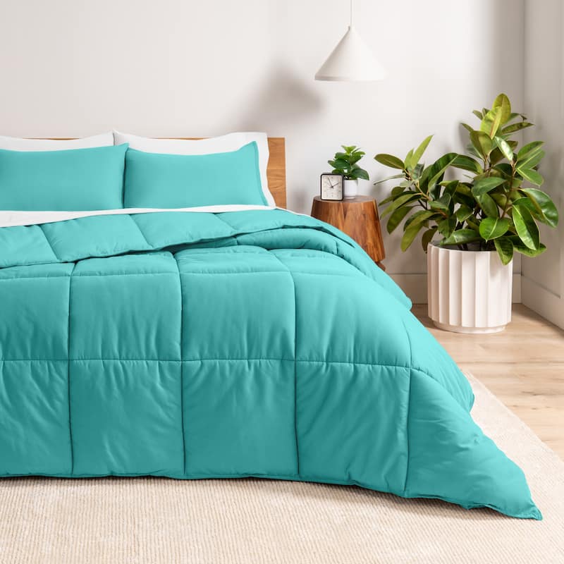 Bare Home Hypoallergenic Down Alternative Comforter Set - Queen - Turquoise