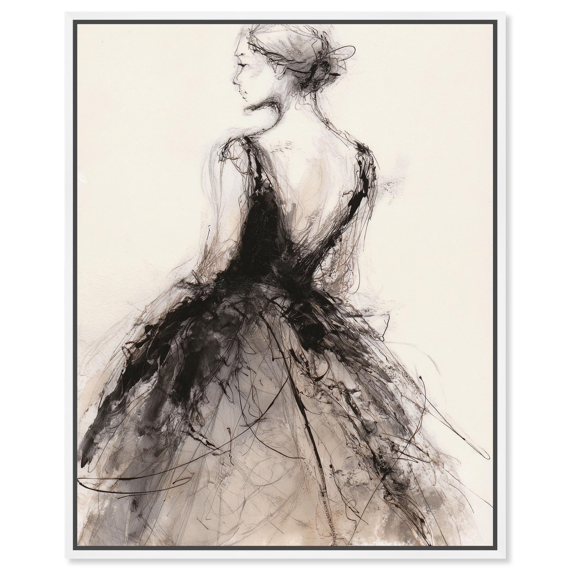 Ball Gown II Fashion Art Framed Canvas Print by Art Remedy