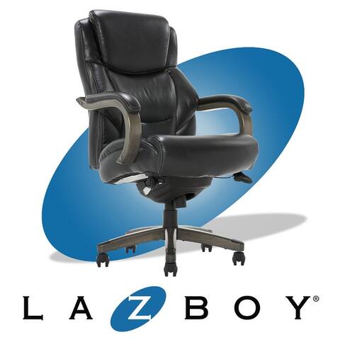La-Z-Boy Delano Big & Tall Executive Office Chair, Mahogany Wood, Bonded Leather