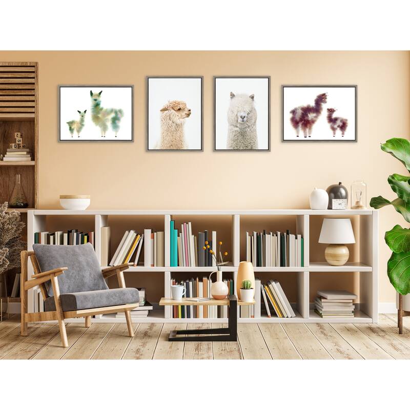 Kate and Laurel Sylvie Animal Fluffs Framed Canvas by Faryn Hughes