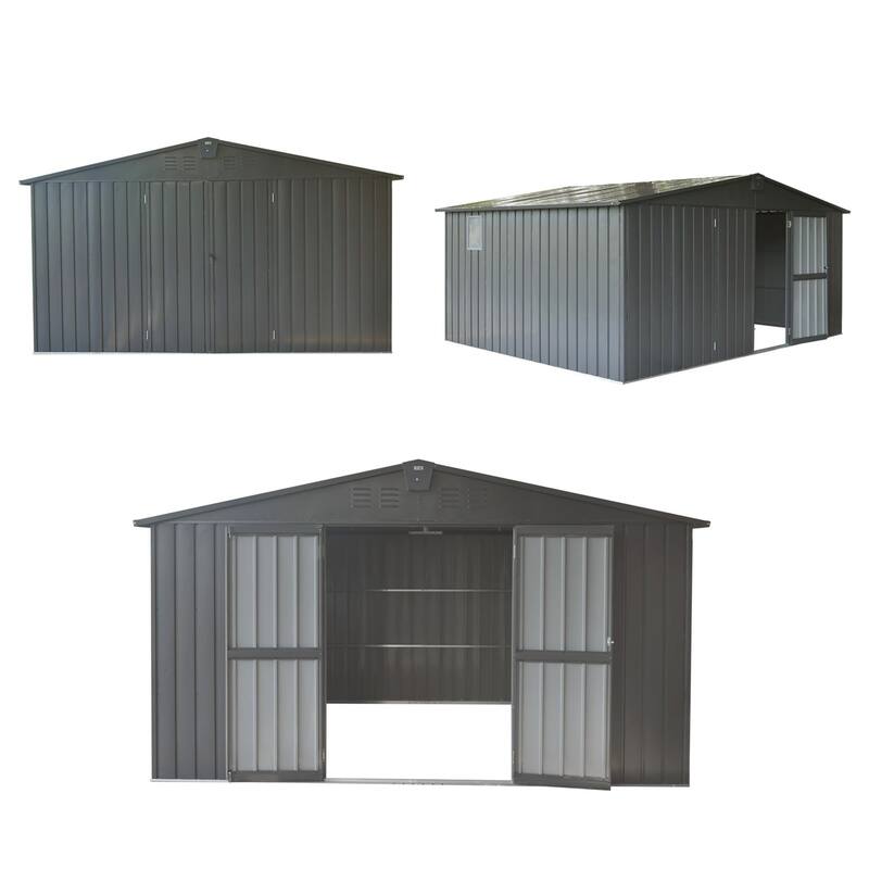 11 ft. W x 9 ft. D Metal Storage Shed with Double Door (99 sq. ft.)