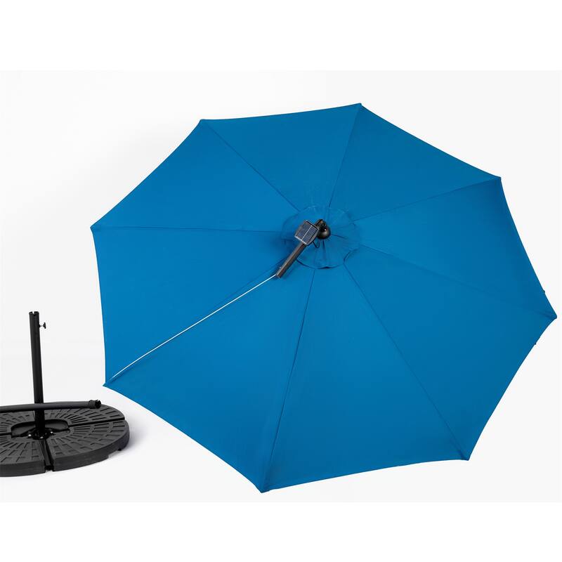 10ft LED Light Hanging Patio Umbrella w/ Adjustable Dual-Handle System