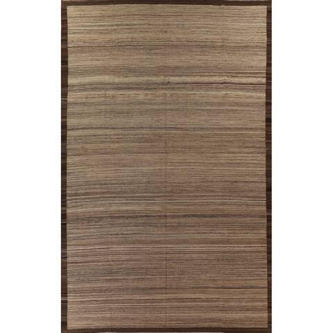 Modern Neutral Tone Kilim Natural Dye Large Rug Hand-woven Wool Carpet - 11'6" x 15'2"