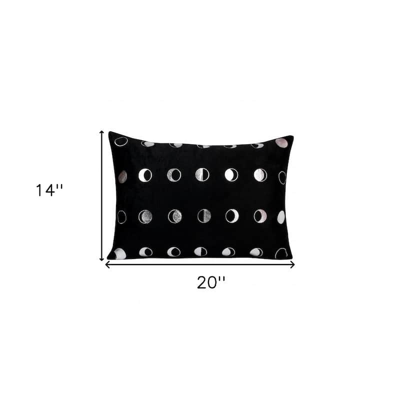 14" X 20" Black and Silver Throw Pillow
