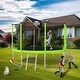 preview thumbnail 1 of 16, 12ft Round Outdoor Trampoline with Safety Enclosure and Basketball Hoop Kids - 144.09" x144.09"