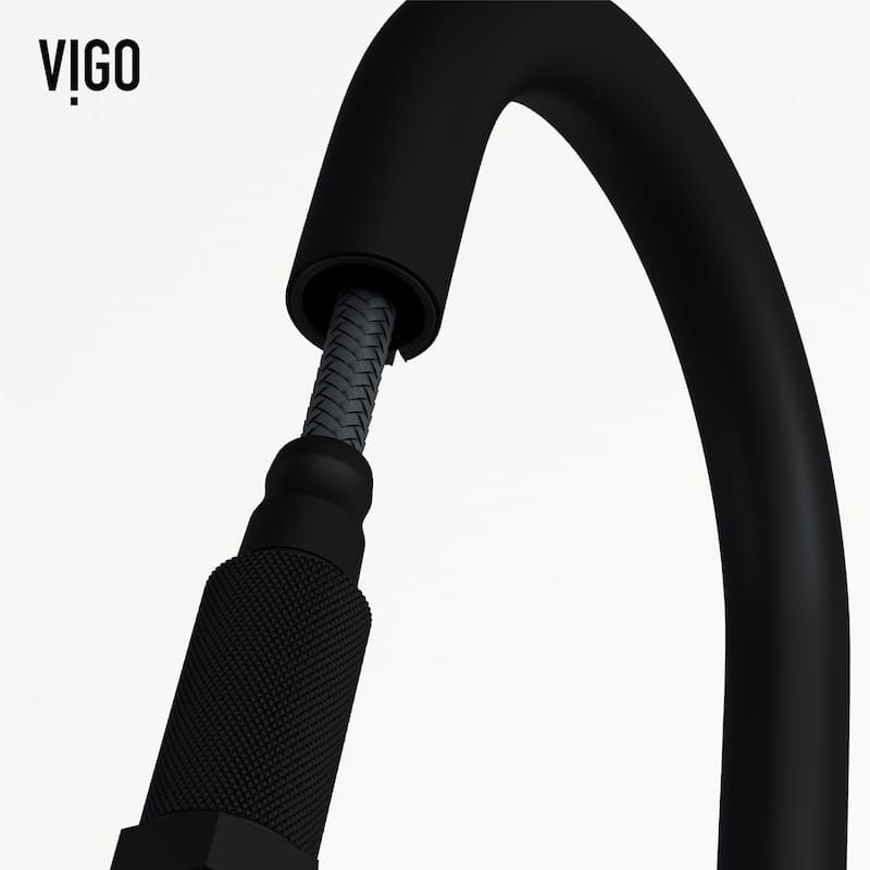 VIGO Hart Arched 18" H Single Handle Pull-Down Kitchen Faucet