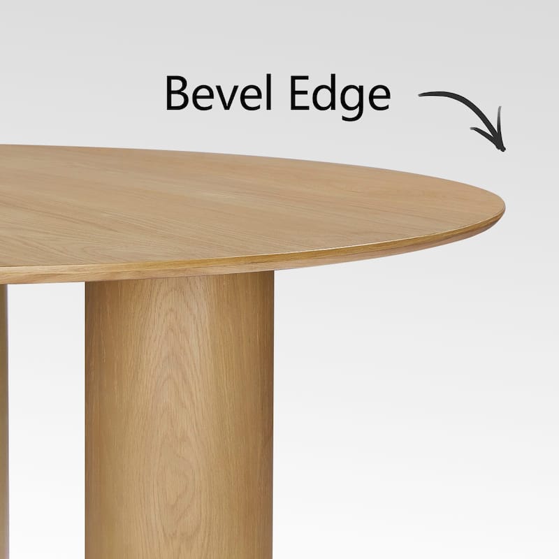 3 Legged 52" Solid Oak Round Dining Table
