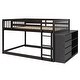 preview thumbnail 1 of 15, Full Over Full Wood Floor Bunk Bed with 4 Drawers & 3 Shelves,Espresso Espresso - Full