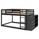 preview thumbnail 69 of 94, Space-Saving Low Bunk Bed with Storage, Wood Floor Bunk Beds with 4 Drawers and 3 Shelves, for Kids, Girls Boys, Teens, Adults