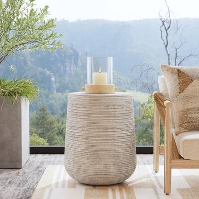 Classic Home Nellie Concrete Outdoor End Table - 18.5Wx18.5Dx22.5H