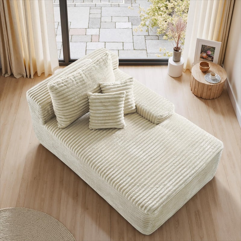 Upholstered Cloud Sectional Couch No Assembly Required L-Shape Chaise with Pillow