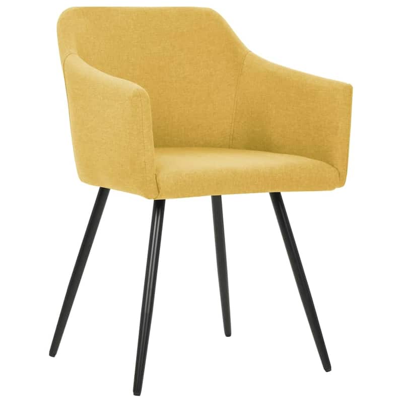 vidaXL Dining Chairs 4 pcs Yellow Fabric - 21.3" x 24.4" x 31.5"