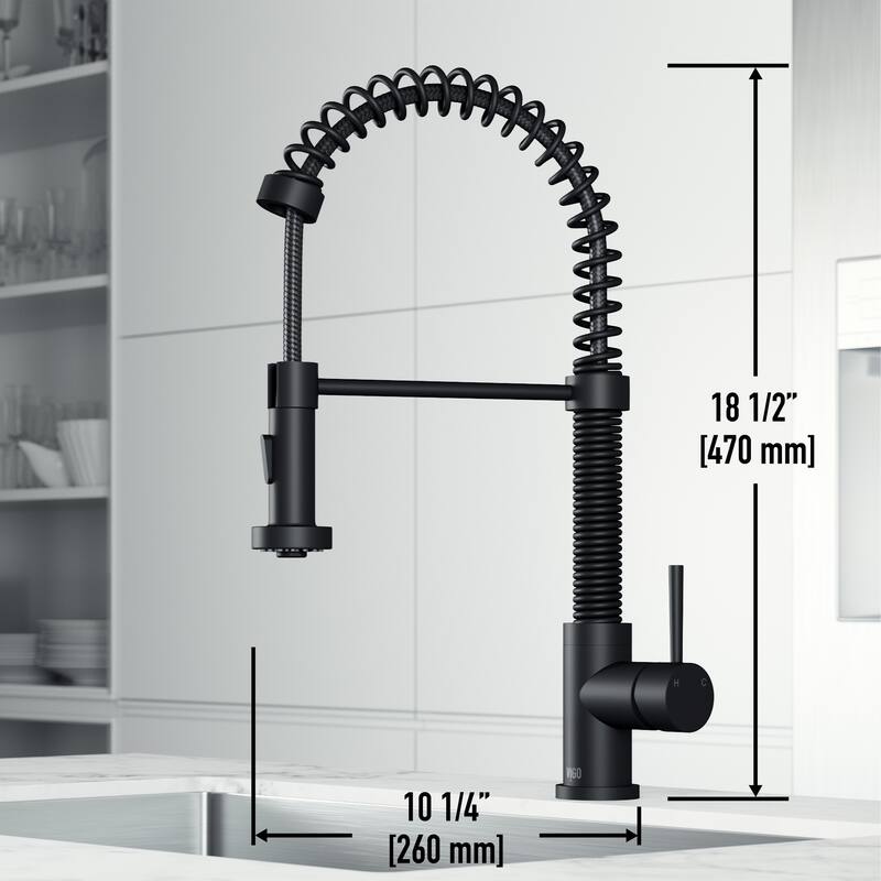 VIGO Edison 19" H Single Handle Pull-Down Sprayer Kitchen Faucet