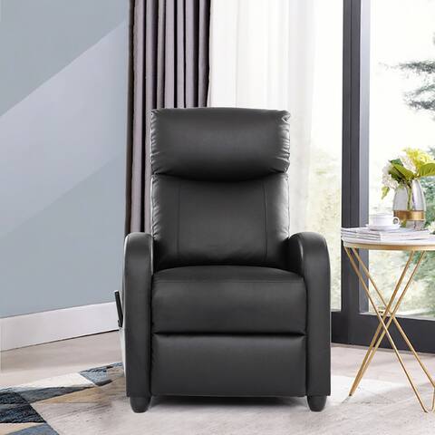 Living Room Chair Recliner Chair Massage Recliner Sofa Chair Home Theater Seating Recliner Leather Recliner for Bedroom, Black
