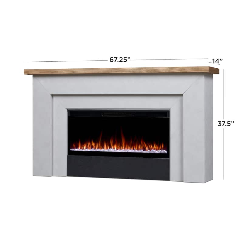 Malie 68" Smart Landscape Electric Fireplace in Venetian Gray by Real Flame
