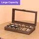 preview thumbnail 5 of 4, Multipurpose Watch Box 12 Slots with Clear Top Wood Watch Display Case - Wooden Brown