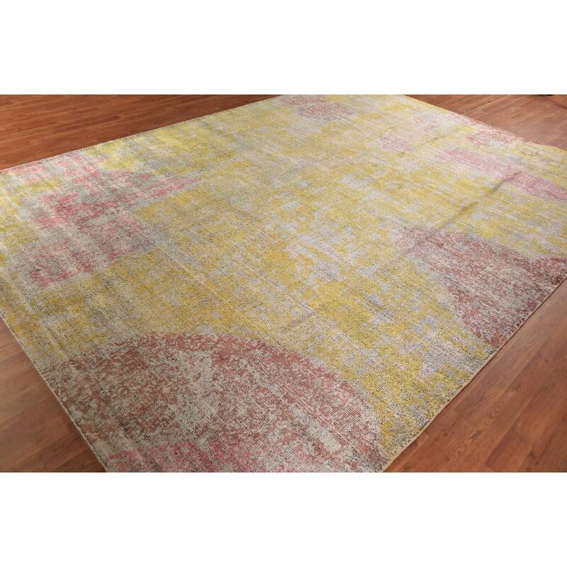 Colorful Modern Abstract Indian Area Rug Handmade Wool Carpet - 8'4"x 11'8"