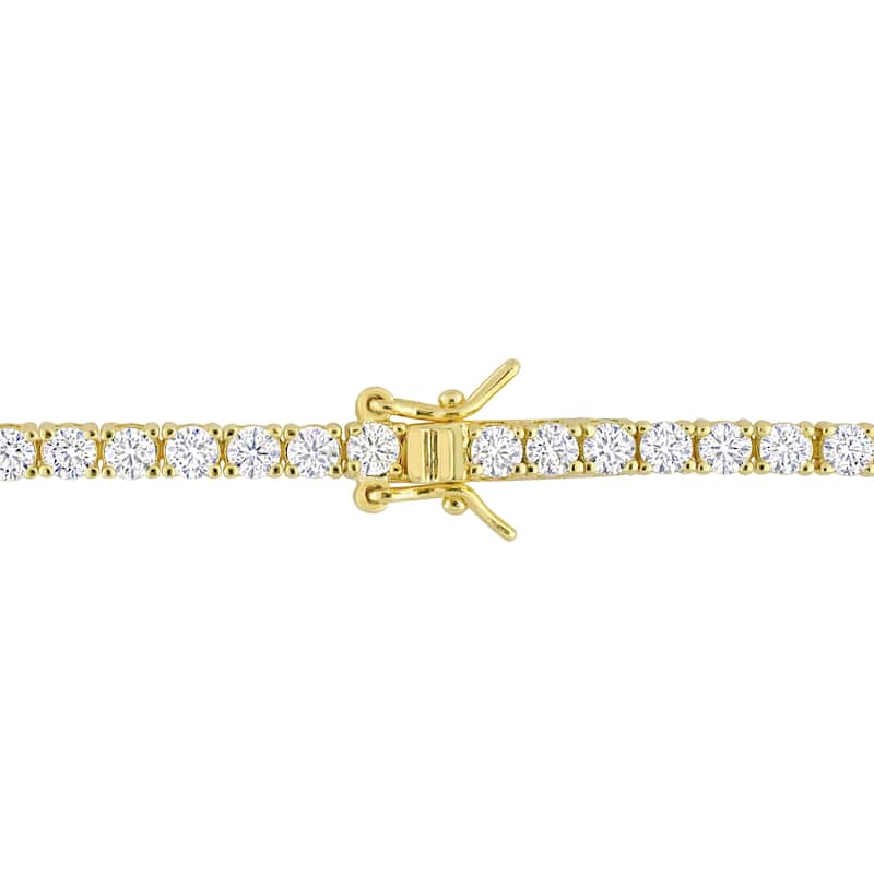 5 5/8ct DEW Created Moissanite Tennis Bracelet in Yellow Silver - 8 in