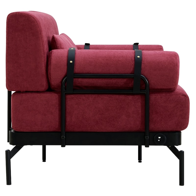 59 Inch Sofa Couch 2-Seater Sofa with Flexible USB Ports