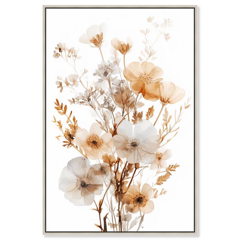 Parchment Petals Canvas by Art Remedy - Silver - 10" x 15"