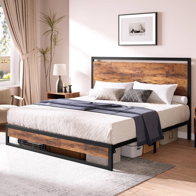 6/12 Inch Twin/Full/Queen/King Metal Platform Bed Frame