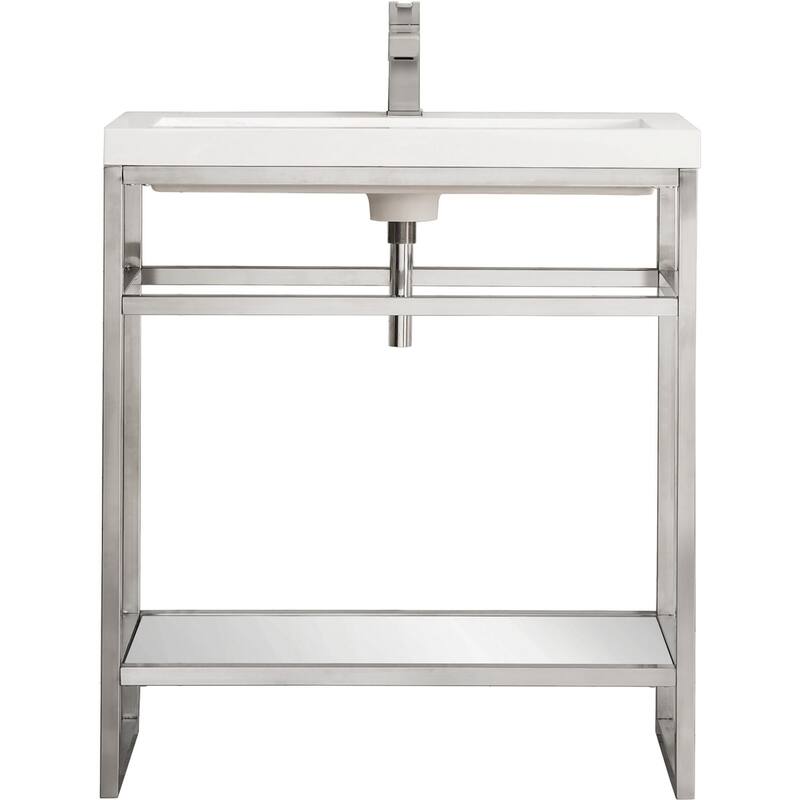 James Martin Vanities C105V31.5WG Boston 31-1/2" Rectangular Porcelain - Brushed Nickel