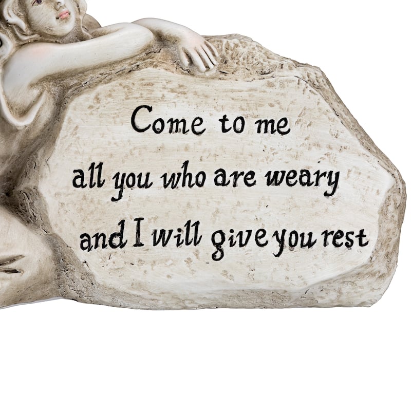 Come to Me Inspirational Angel Garden Stone Statue - 11.5"